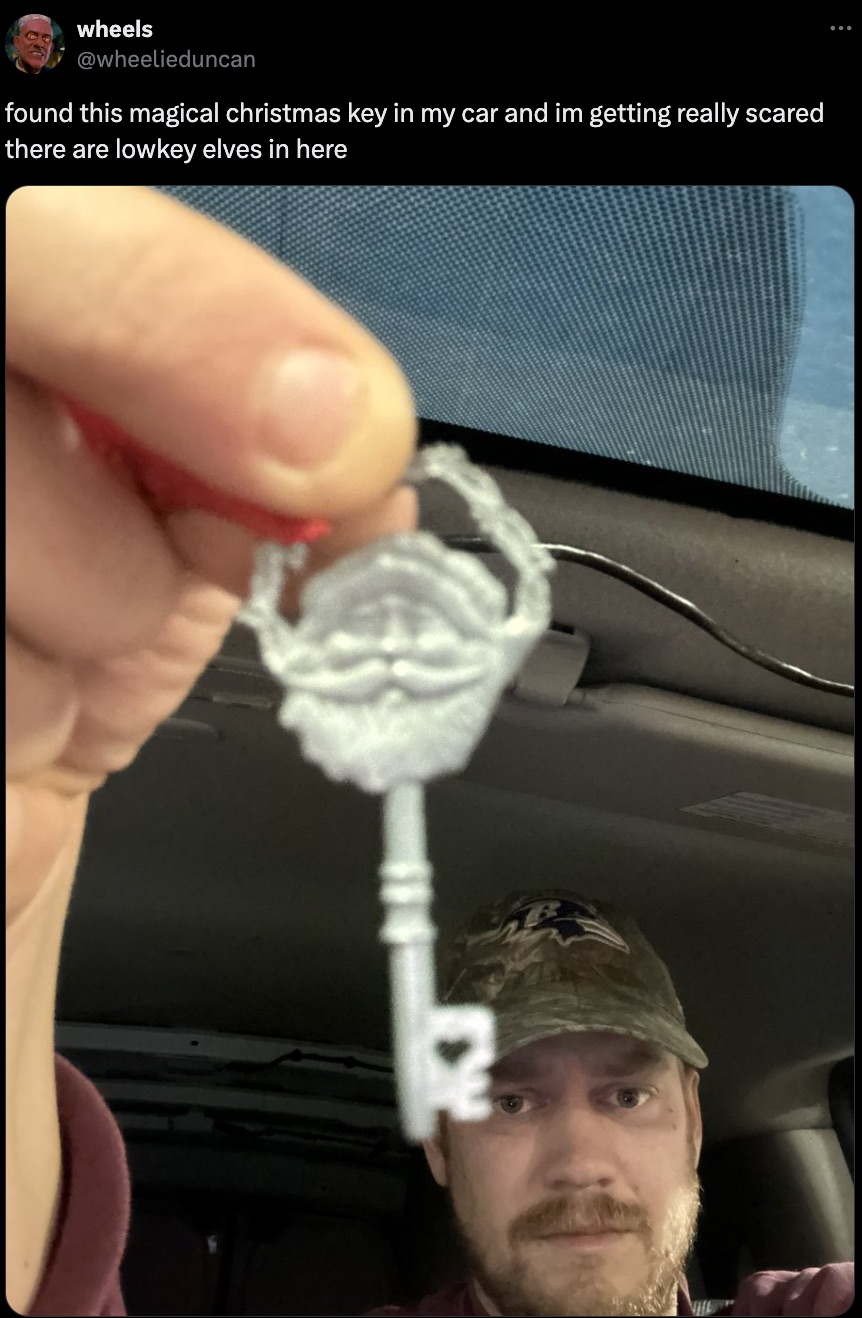 hand - wheels found this magical christmas key in my car and im getting really scared there are lowkey elves in here